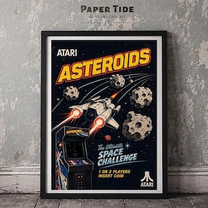 Asteroider Arkadtryck | Vintage Atari Space Shooter Väggkonst (Oramad)