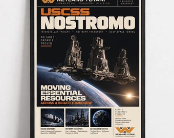 Alien Nostromo Poster | Retro Sci-Fi Space Print (Unframed)