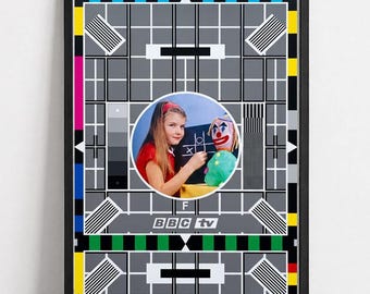 BBC Test Card F Poster, Retro British TV Art, 1970s Nostalgia Print (Unframed)