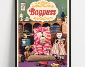 Bagpuss Poster | Retro British TV Art Print, 1970s Children's Nostalgia (Unframed)