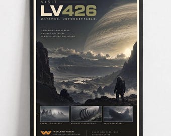 Alien LV-426 Travel Poster | Retro Sci-Fi Weyland-Yutani Art (Unframed)