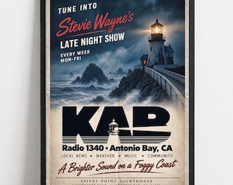 The Fog Poster |  Stevie Wayne KAB Radio Horror Print (Unframed)