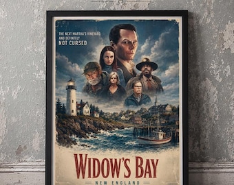 Widow's Bay TV Show Poster | Retro New England Horror Comedy Wall Art (Unframed)
