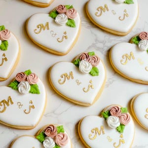Wedding Bridal Shower Sugar Cookies with Royal Icing One dozen