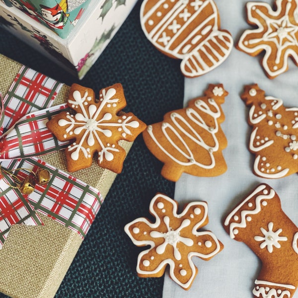 Christmas cookie set.Holidays Honey Gingerbread cookie gift set One dozen