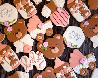 Baby Shower Custom cookies.1 dozen cookies. Sugar cookies