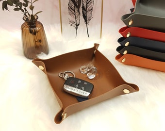 8 1/2 Inches Any Man Can Be a Father Faux Leather Valet Key Tray 8 1/2 Inches Any Man Can Be a Father Faux Leather Valet Key Tray
