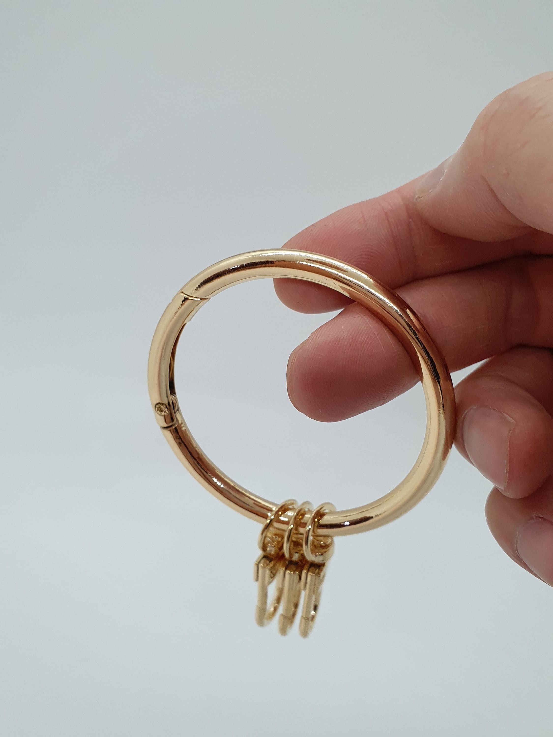 Gold Keyring Holder with 3 keychains Medium Size Etsy