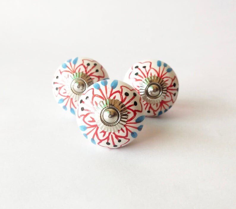 Mehrfarbiger Handbemalter Designer Keramik Knauf/ Stylische | Etsy