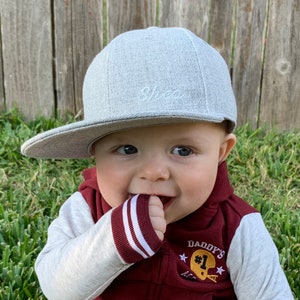 Matching Father/Son Flat-Billed Hats with Custom Name Personalization