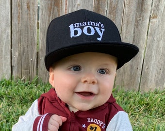 Mama's Boy Baby/Toddler Flat-Billed Hat with Optional Personalization