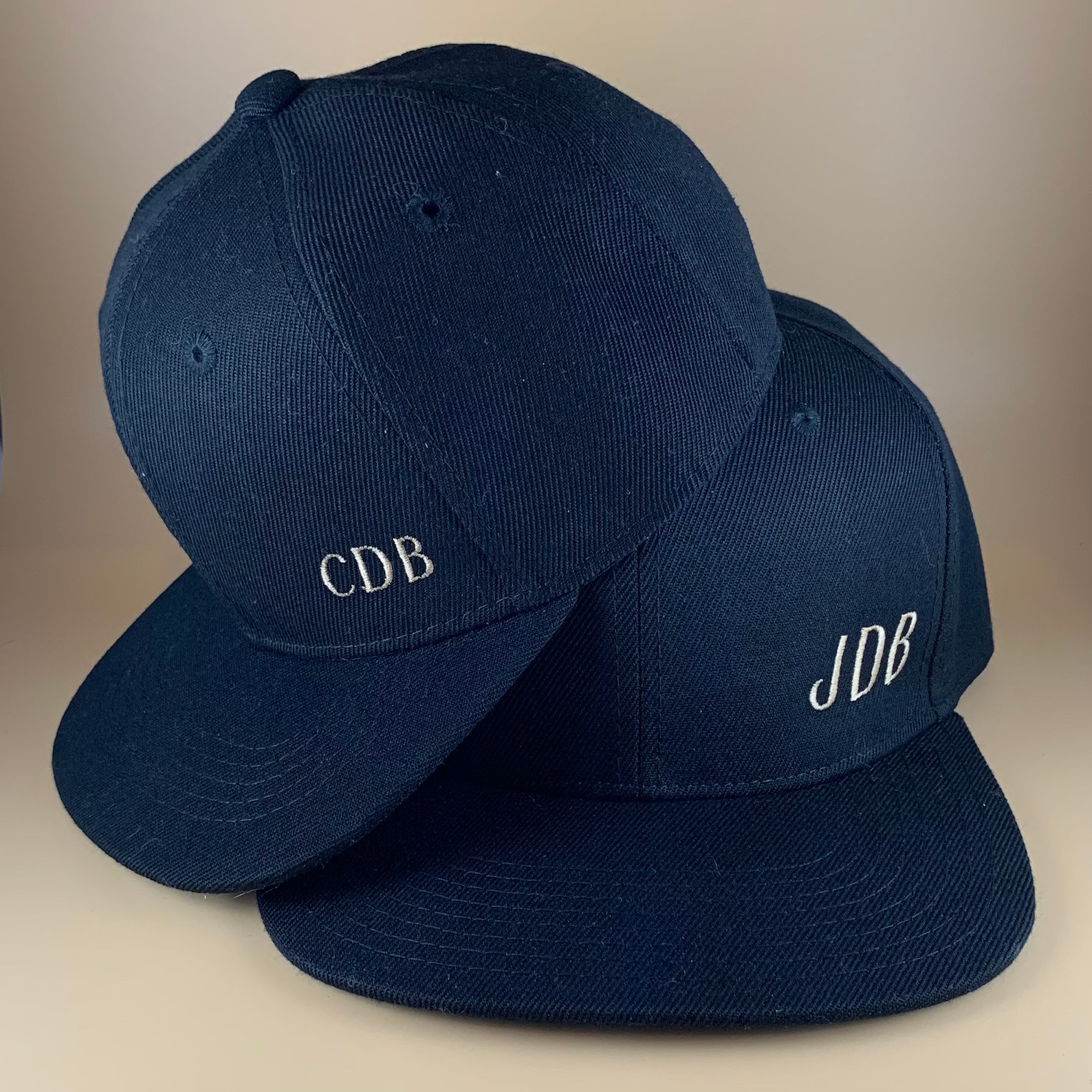 Matching Father/Son FlatBilled Hats with Custom Initials Etsy