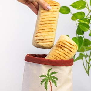 Palm Tree Fabric Basket, Bread Basket, Reversible Fabric Basket, Eco-Friendly Organiser, Home Decor, Cloth Basket, Foldable Basket Organiser