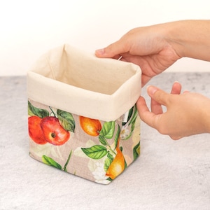 Floral Cotton Canvas Basket Set: Eco-Friendly Storage Organizer