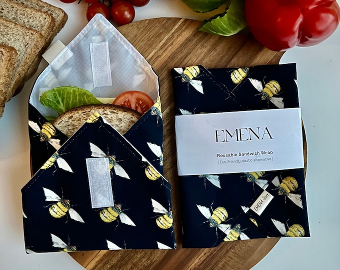 Reusable Sandwich Wrap and Snack Bag set, Eco-friendly Food Wrap, Reusable Snacks Bag, Sustainable Living, Zero Waste Food Cover