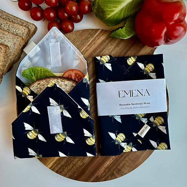 Reusable Sandwich Wrap and Snack Bag set, Eco-friendly Food Wrap, Reusable Snacks Bag, Sustainable Living, Zero Waste Food Cover