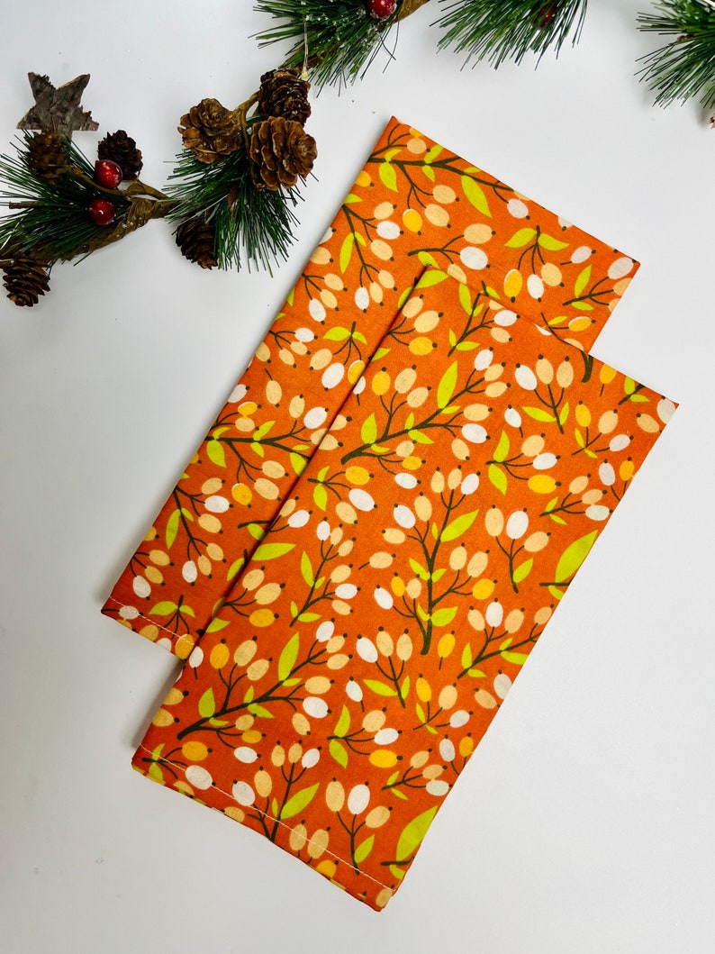 Furoshiki Gift Wrapping, Eco-friendly Gift Wrap, Reusable Furoshiki Wrapping, Zero Waste Wrapping, Fabric Gift Wrap, Reusable Wrapping Set of 2 Orange