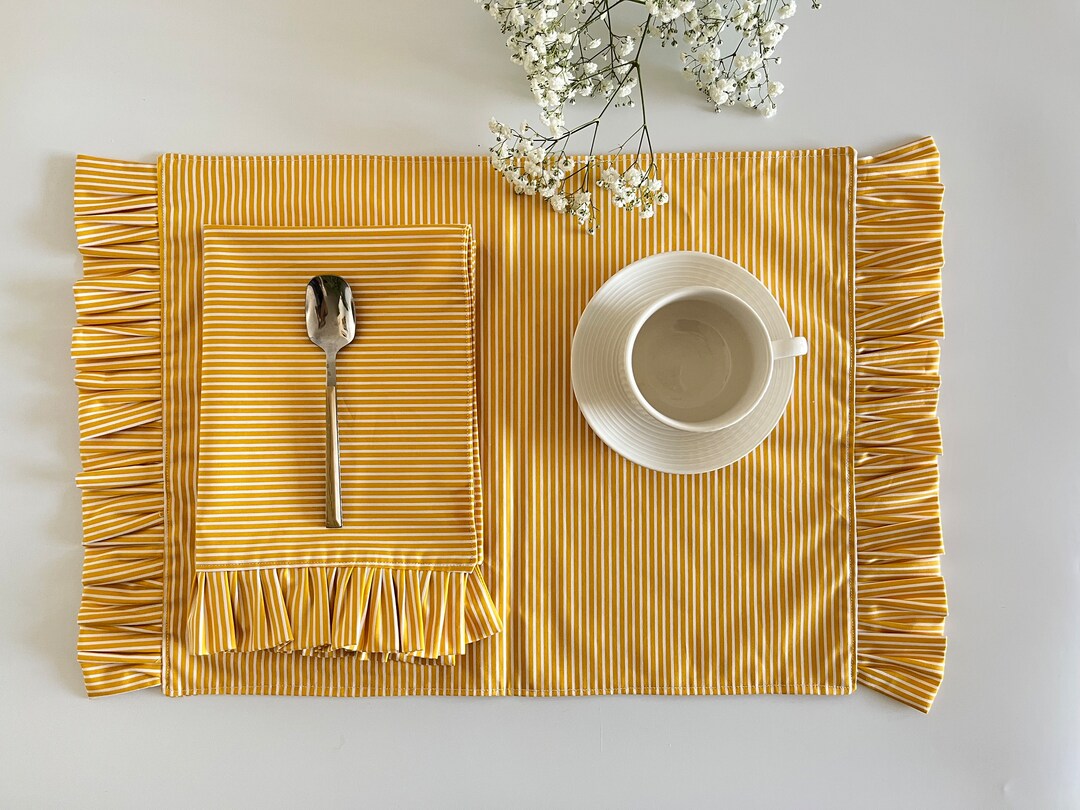 Gipsy yellow Table Linens by Le Jacquard Francais