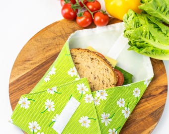 Reusable Sandwich Wrap Set: Eco-Friendly Cotton & Waterproof Linen