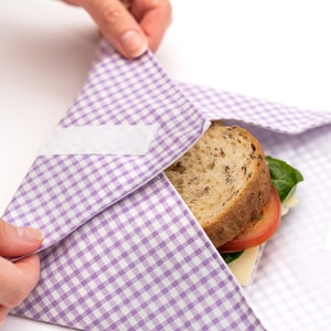 Wiederverwendbare Sandwich und Lebensmittelverpackung, umweltfreundliches nachhaltiges Leben, ohne Abfallplastik Lilac