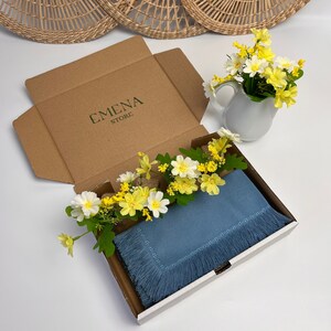Caja de regalo para mesa, regalo para el Día de la Madre, regalo de boda, servilleteros, servilletas con flecos, mantelería, regalo de inauguración de la casa