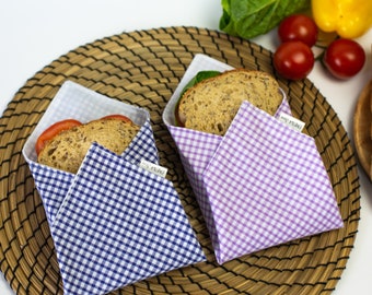 Herbruikbare Sandwich Wrap Set van 2, Eco-vriendelijke Sandwich Bag, Herbruikbare Snacks Bag, Duurzaam Leven, Zero Waste Plastic Gratis