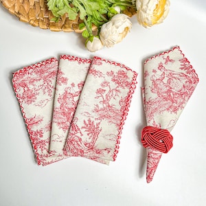 Set di tovaglioli in tela rossa, tovaglioli di stoffa, tovaglie rosse, tovaglioli da cocktail, tovaglioli di cotone