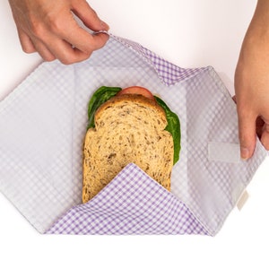 Wiederverwendbare Sandwich und Lebensmittelverpackung, umweltfreundliches nachhaltiges Leben, ohne Abfallplastik Bild 4