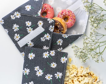 Reusable Sandwich Wrap & Snack Bag Set, Waterproof Lining, Eco-Friendly Lunch Set
