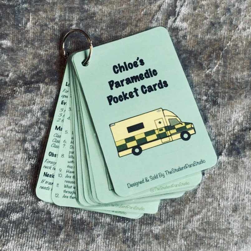 Paramedic Pocket Cards Ideal for Student Paramedics. Etsy UK