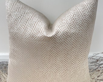 Style No. 118 - Luxury Cream Gold Herringbone Ivory Cushion Pillow Cover for sofa bed throw - From The Couture Cushion