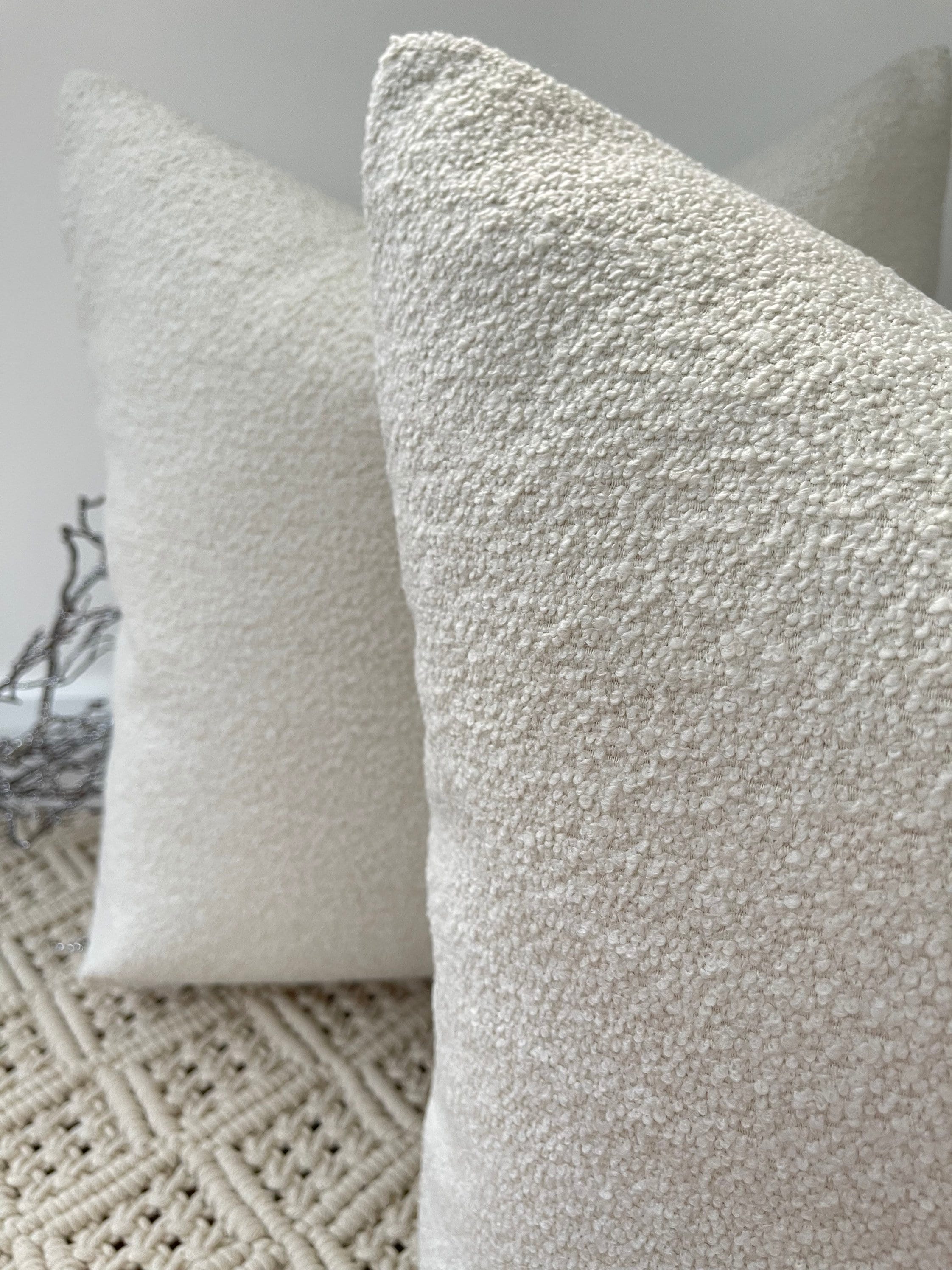 Boucle throw pillow new arrivals