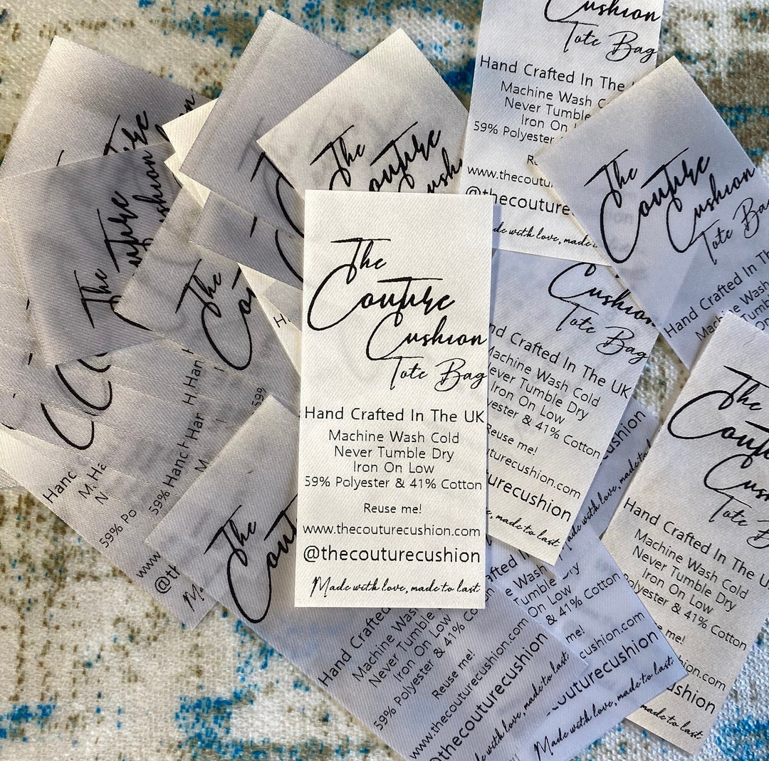 Custom Satin Care Labels - Wash Care Labels - Sew in Custom Garment ...
