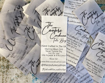 Custom Satin Care Labels - Wash Care Labels - Sew In Custom Garment Labels - Care Labels - Custom Branded Ribbons