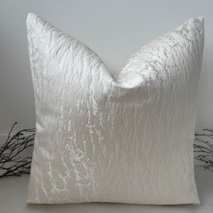 Style No. 48 - Luxury light white cream champagne Texture Effect Sheen Cushion Pillow Cover for sofa bed throw - From The Couture Cushion