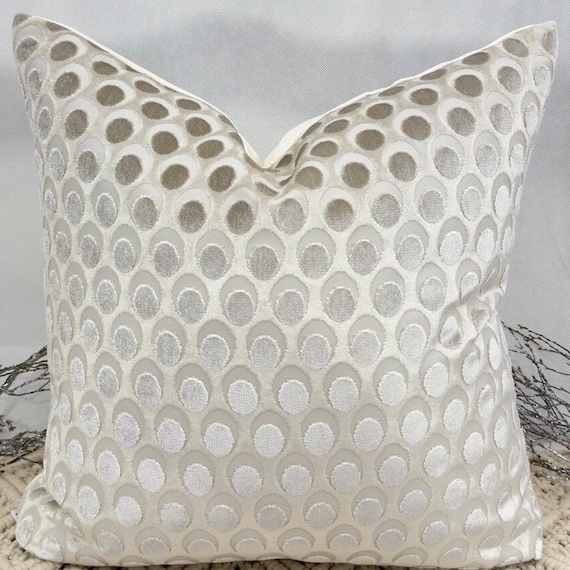 Style 163 Luxury Ivory Cream Velvet Pebble textured Cushion Pillow  Cover for sofa bed throw set From The Couture Cushion