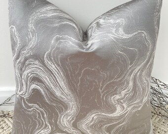 Style No. 105 - Luxury grey silver marble scatter cushions, sofa set, bed set, cushion, handcrafted by The Couture Cushion