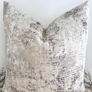 Handcrafted Luxury Greige Grey Beige Textured Woven Scatter Cushions, Contemporary Home Decor -  Style 5