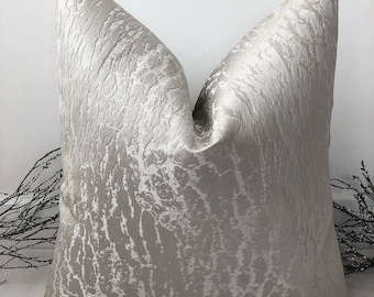 Style No. 7 - Luxury light Silver Texture Effect Sheen Cushion Pillow Cover for sofa bed throw - From The Couture Cushion