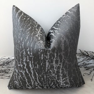 Style No. 8 - Luxury Charcoal Texture Effect Sheen Cushion Pillow Cover for sofa bed throw - From The Couture Cushion