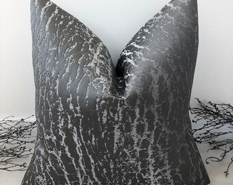 Style No. 8 - Luxury Charcoal Texture Effect Sheen Cushion Pillow Cover for sofa bed throw - From The Couture Cushion