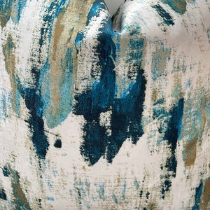 FABRIC Only -  Luxury Peacock Velvet Gold & Teal Textured Fabric Only- From The Couture Cushion Style No. 10