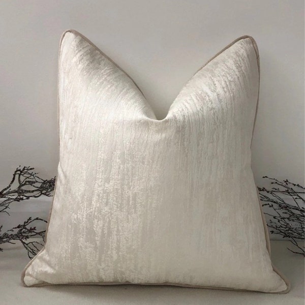 Style No. 50 - Luxury ivory cream cushion, perfect for a sofa sofabed bed decor silky sheen scatter cushions from The Couture Cushion