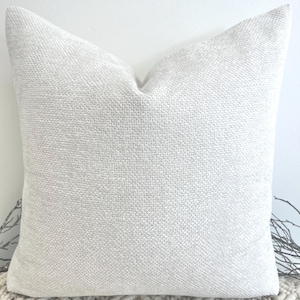 Luxury White Chenille Cushion for a bed, beds, sofa, sofa set, textured cushion, scatter cushion - style No. 59