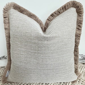 Style No. 63 - Luxury natural boho bohemian woven textured Fringed Cushion Pillow Cover for sofa bed throw set - From The Couture Cushion