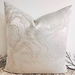 Luxury Beige Cushion For Sofa or Bed, Custom Piping and Fringing Options, Feather Inserts Optional - by The Couture Cushion Style 110