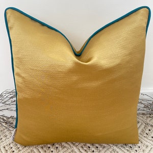 Style No. 131 - Luxury Gold Satin Cushion Pillow Cover for sofa bed throw - From The Couture Cushion