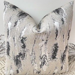 Style No. 37 - Luxury Black and Beige Textured Effect Cushion Pillow Cover for sofa - From The Couture Cushion