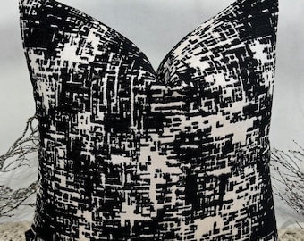 Style No. 162b - Luxury Black Textured Cushion Pillow Cover for sofa bed throw set - From The Couture Cushion