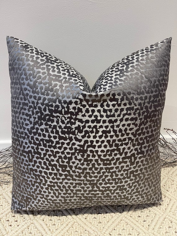 Style No. 55 - Luxury Charcoal Grey Texture Effect Sheen Cushion Pillow Cover for sofa bed throw - From The Couture Cushion